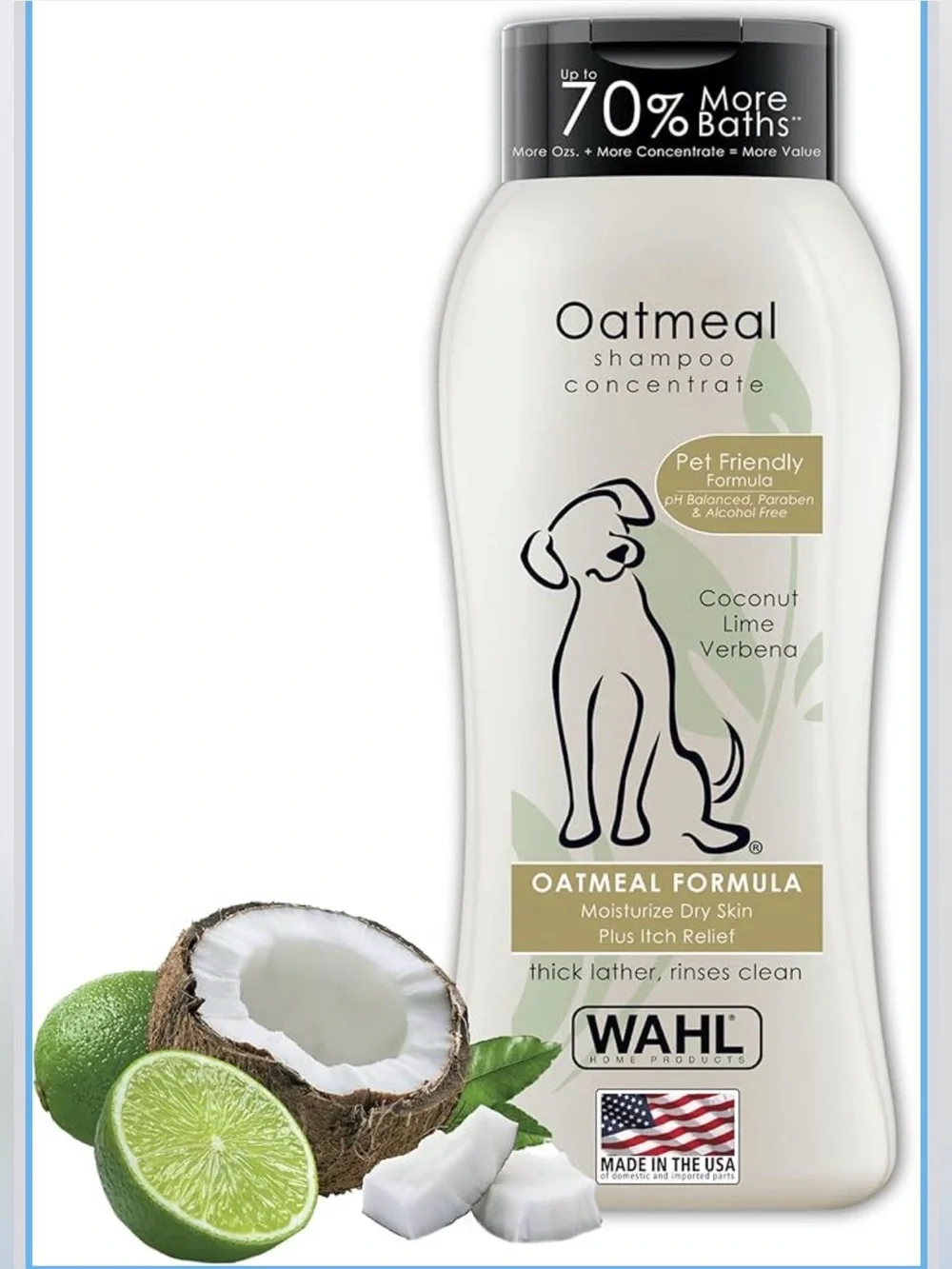 Wahl Oatmeal Shampoo Concentrate — White, Black, Green